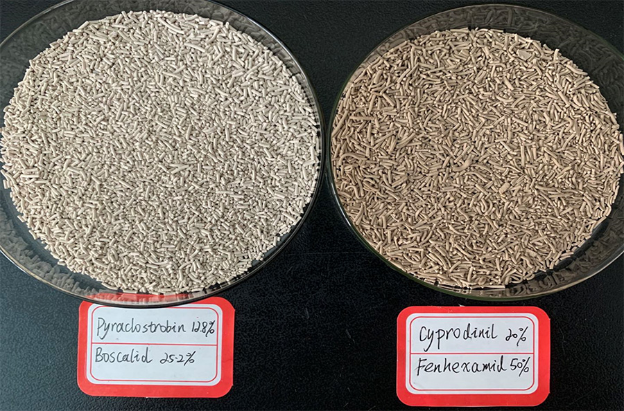 Pyraclostrobin 12.8% + Boscalid 25.2% WG,Cyprodinil 20% + Fenhexamid 50% WG